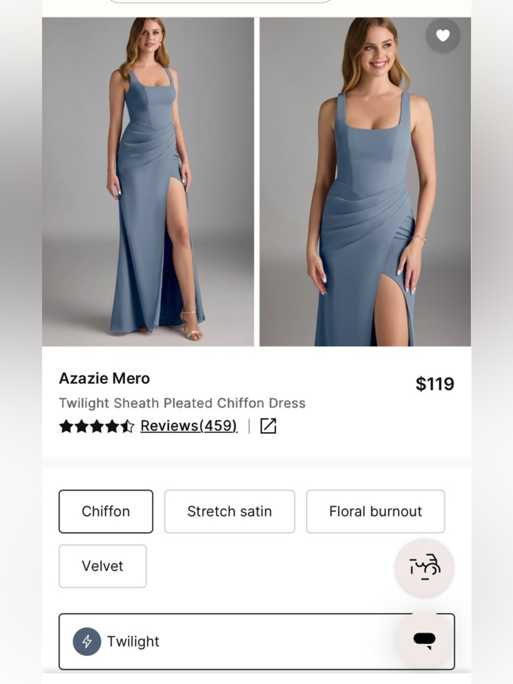 Azazie Mero Chiffon Twilight Dress